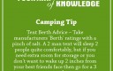 Tent Berth Advice