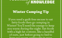 Winter Camping Tip