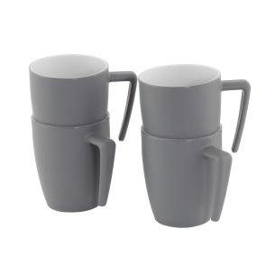 Gala 4 Person Mug Set Grey Mist | Polycarbonate