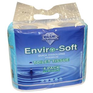 Blue Diamond Enviro-Soft Premium Toilet Tissue 4 Pack | Blue Diamond