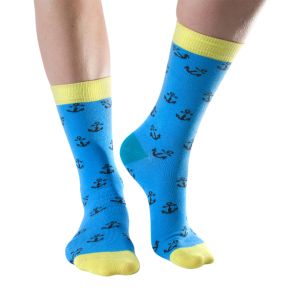 Doris & Dude Ladies Socks - Blue Anchor | Rucksacks & Clothing Sale