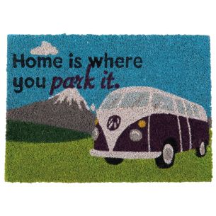 Quest Heavy duty coir Home is where you park it (camper van) mat | Steps & Door Mats