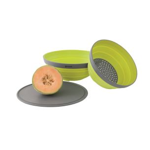 Outwell Collaps Bowl & Colander Set Lime Green | Bowls