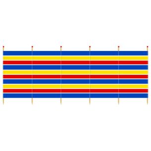 6 Pole Tall Strped Windbreak | Solid Wood Poles