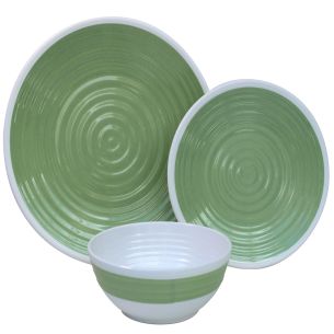 Outdoor Revolution Premium 12pc Melamine Plate and Bowl Set Pastel Lime | Bowls