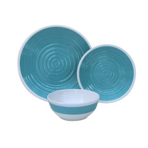 Outdoor Revolution Premium 12pc Melamine Plate and Bowl Set Pastel Lime  | Picnic Sets