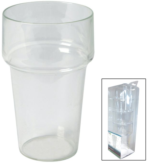 Pack of 4 Bo-Camp 300ml Beer Glasses 