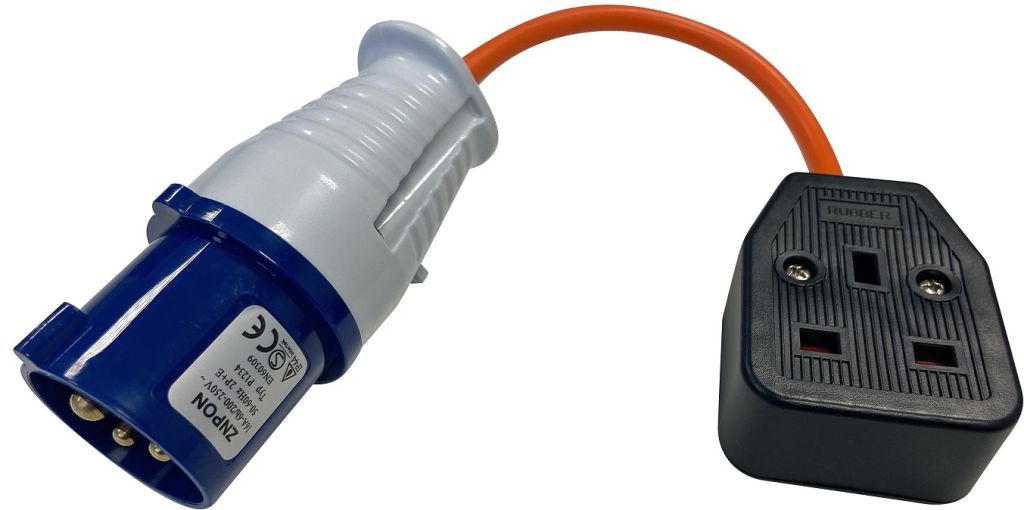 Outdoor Revolution UK Mains Adaptor 13 Amp Socket to Caravan Mains Plug