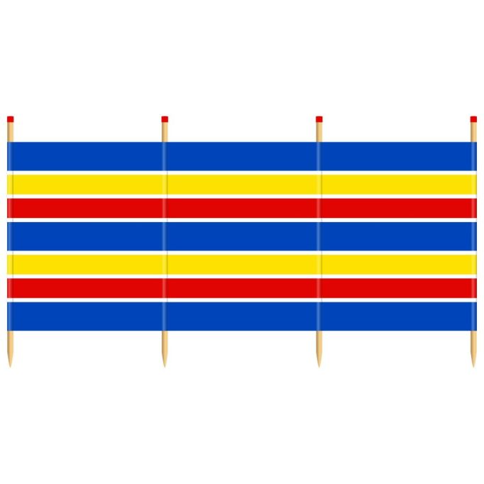 4 Pole Striped Windbreak